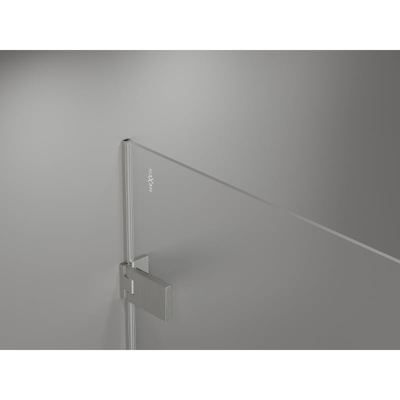 Mexen Lunar-F Duo kokkupandav dušikabiin 90 x 90 cm, läbipaistev, harjatud nikkel - 836-090L-090P-97-00