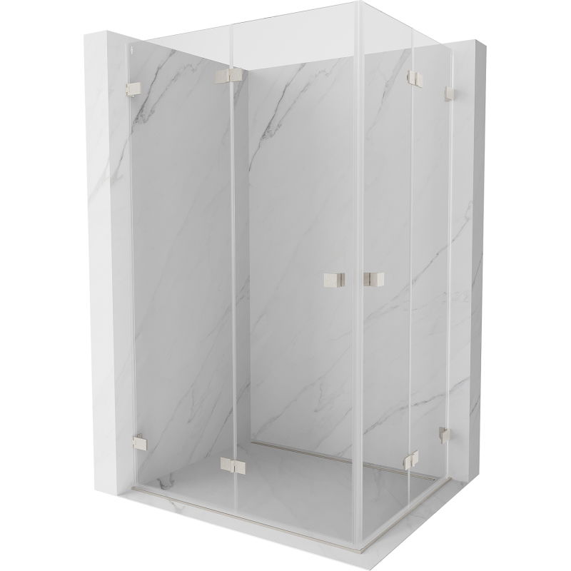 Mexen Lunar-F Duo faltbare Duschkabine 100 x 70 cm, transparent, gebürsteter Nickel - 836-100L-070P-97-00