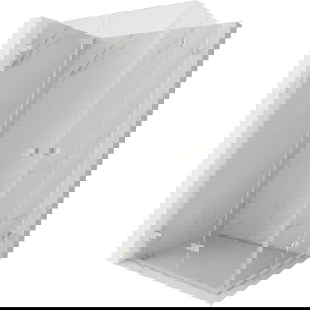Mexen Lunar-F Duo faltbare Duschkabine 100 x 70 cm, transparent, gebürsteter Nickel - 836-100L-070P-97-00