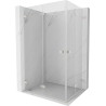 Mexen Lunar-F Duo sklopiva tuš kabina 100 x 90 cm, prozirno, brušeni nikal - 836-100L-090P-97-00