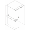 Mexen Kioto+ paroi de douche avec étagère Walk-in 100 x 200 cm, transparent, chrome - 800-100-121-01-00