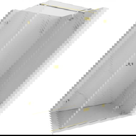 Mexen Lunar T cabina doccia battente destra 120 x 100 cm, trasparente, oro - 834T-120-100-50-00-P