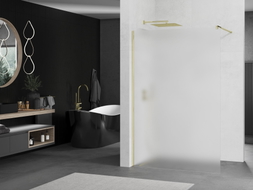 Mexen Kioto Walk-in Shower Panel 100 x 200 cm, Frosted 8 mm, Gold - 800-100-101-50-30