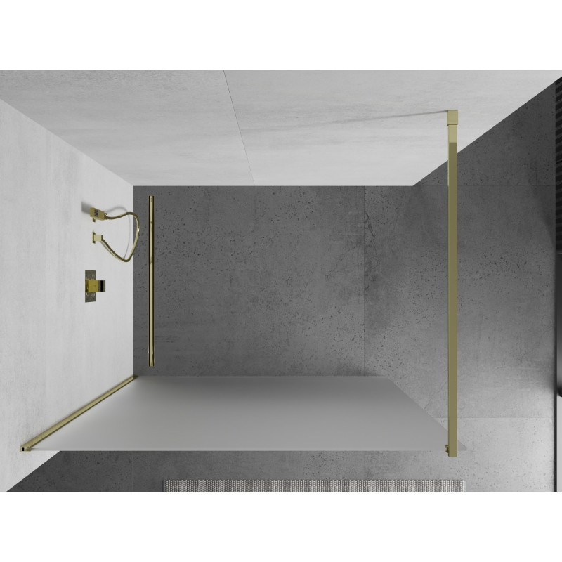 Mexen Kioto staklena pregrada Walk-in 110 x 200 cm, mraz 8 mm, zlatna - 800-110-101-50-30