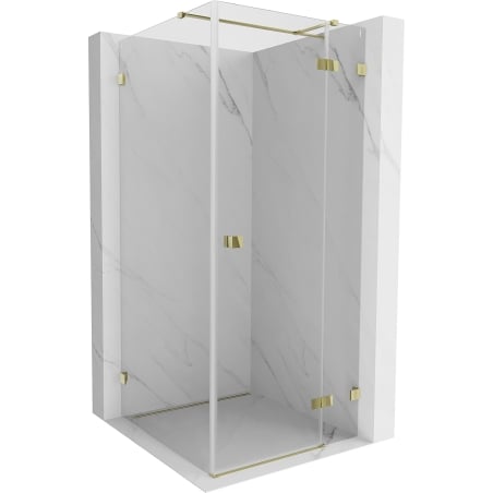 Mexen Lunar T cabine de douche pivotante droite 110 x 110 cm, transparente, or - 834T-110-110-50-00-P
