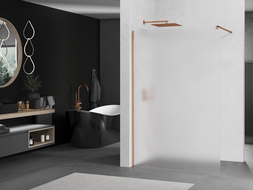 Mexen Kioto ścianka prysznicowa Walk-in 120 x 200 cm, szron 8 mm, różowe złoto - 800-120-101-60-30