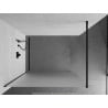 Paroi de douche Mexen Kioto Walk-in 100 x 200 cm, givrée 8 mm, noire - 800-100-101-70-30