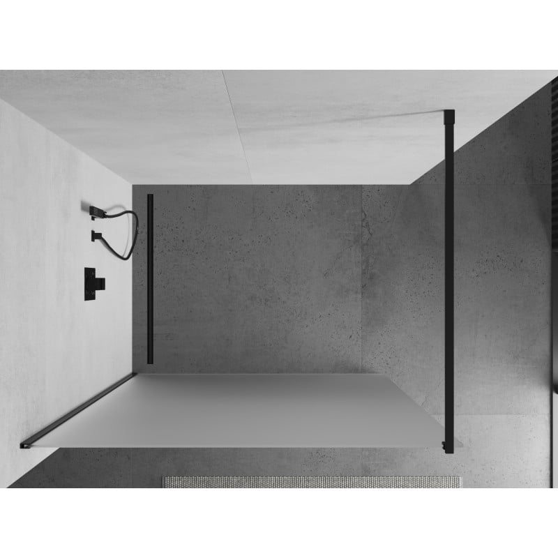 Mexen Kioto Duschwand Walk-in 110 x 200 cm, matt 8 mm, schwarz - 800-110-101-70-30