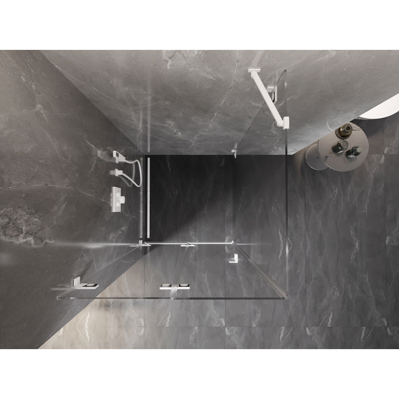 Mexen Lunar-F cabina de ducha plegable izquierda 100 x 100 cm, transparente, blanca - 836-100-100-20-00-L