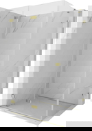 Mexen Lunar-F opvouwbare douchecabine links 90 x 70 cm, transparant, goud - 836-090-070-50-00-L