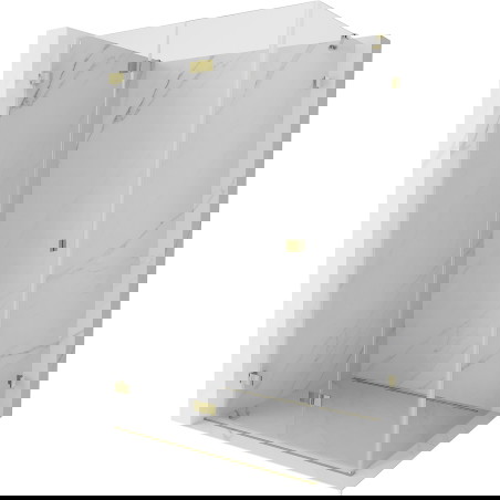 Mexen Lunar-F zložljiva pršna kabina leva 90 x 80 cm, prozorna, zlata - 836-090-080-50-00-L