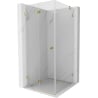 Mexen Lunar-F folding shower enclosure left 90 x 90 cm, transparent, gold - 836-090-090-50-00-L