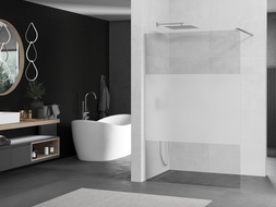 Mexen Kioto paroi de douche Walk-in 90 x 200 cm, transparent/givré 8 mm, chrome - 800-090-101-01-35