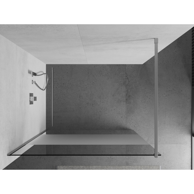 Mexen Kioto Walk-in Shower Wall 100 x 200 cm, Transparent/Frosted 8 mm, Chrome - 800-100-101-01-35