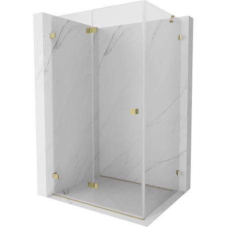 Mexen Lunar-F folding shower enclosure left 100 x 90 cm, transparent, gold - 836-100-090-50-00-L