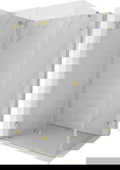 Mexen Lunar-F faltbare Duschkabine links 100 x 90 cm, transparent, gold - 836-100-090-50-00-L