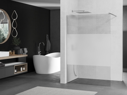 Mexen Kioto tuš pregrada Walk-in 110 x 200 cm, prozirna/matirana 8 mm, krom - 800-110-101-01-35