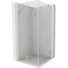 Mexen Lunar-F folding shower enclosure left 70 x 70 cm, transparent, brushed gold - 836-070-070-55-00-L