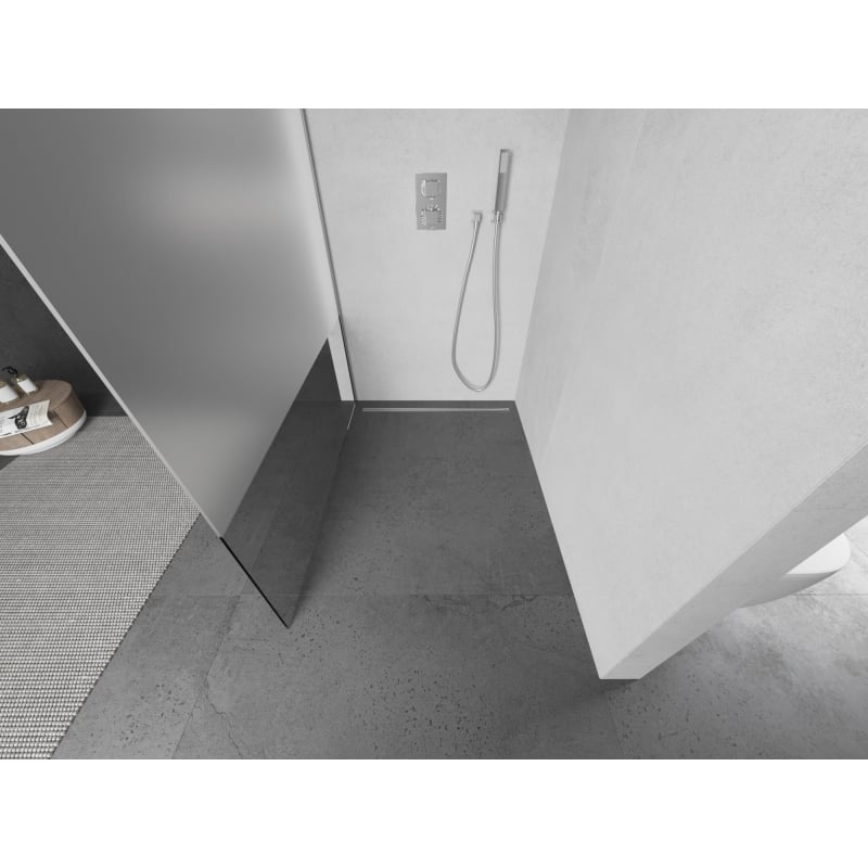 Mexen Kioto Walk-in Shower Screen 110 x 200 cm, Transparent/Frosted 8 mm, Chrome - 800-110-101-01-35