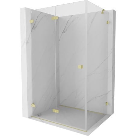 Mexen Lunar-F cabina de ducha plegable izquierda 80 x 70 cm, transparente, dorado cepillado - 836-080-070-55-00-L