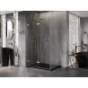Mexen Lunar-F folding shower enclosure left 85 x 70 cm, transparent, brushed gold - 836-085-070-55-00-L