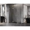Mexen Lunar-F cabine de douche pliante gauche 100 x 80 cm, transparent, or brossé - 836-100-080-55-00-L