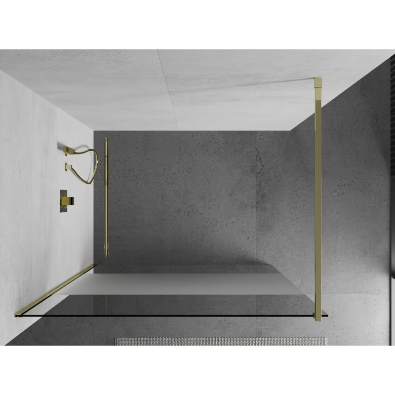 Mexen Kioto Walk-in Shower Screen 100 x 200 cm, Transparent/Frost 8 mm, Gold - 800-100-101-50-35