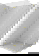 Mexen Lunar-F klappbare Duschkabine links 100 x 90 cm, transparent, gebürstetes Gold - 836-100-090-55-00-L