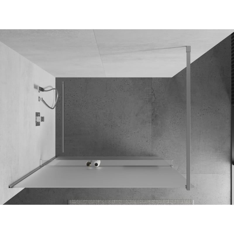 Mexen Kioto+ Duschwand mit Regal Walk-in 80 x 200 cm, Mattglas, Chrom - 800-080-121-01-30