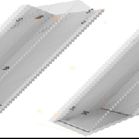 Mexen Lunar-F Duschkabine lénks Klappbar 70 x 70 cm, transparent, rose Gold - 836-070-070-60-00-L