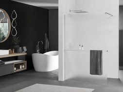 Mexen Kioto+ dušisein koos riiuliga Walk-in 90 x 200 cm, härmatis, kroom - 800-090-121-01-30