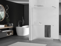 Mexen Kioto+ ścianka prysznicowa z półką Walk-in 100 x 200 cm, szron, chrom - 800-100-121-01-30