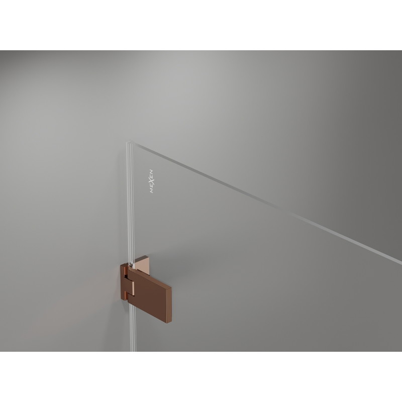 Mexen Lunar-F sklopiva tuš kabina lijeva 95 x 90 cm, prozirna, ružičasto zlato - 836-095-090-60-00-L