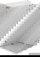 Mexen Lunar-F faltbare Duschkabine links 100 x 90 cm, transparent, Roségold- 836-100-090-60-00-L