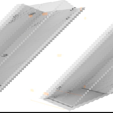 Mexen Lunar-F saliekamā dušas kabīne kreisā 80 x 80 cm, caurspīdīga, matēts varš - 836-080-080-65-00-L