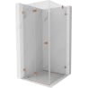Mexen Lunar-F cabine de douche pliable gauche 80 x 80 cm, transparent, cuivre brossé- 836-080-080-65-00-L