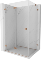Mexen Lunar-F voldikabiin, vasakpoolne, 100 x 80 cm, läbipaistev, harjatud vask- 836-100-080-65-00-L