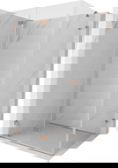 Mexen Lunar-F cabine de duche dobrável esquerda 100 x 90 cm, transparente, cobre escovado - 836-100-090-65-00-L