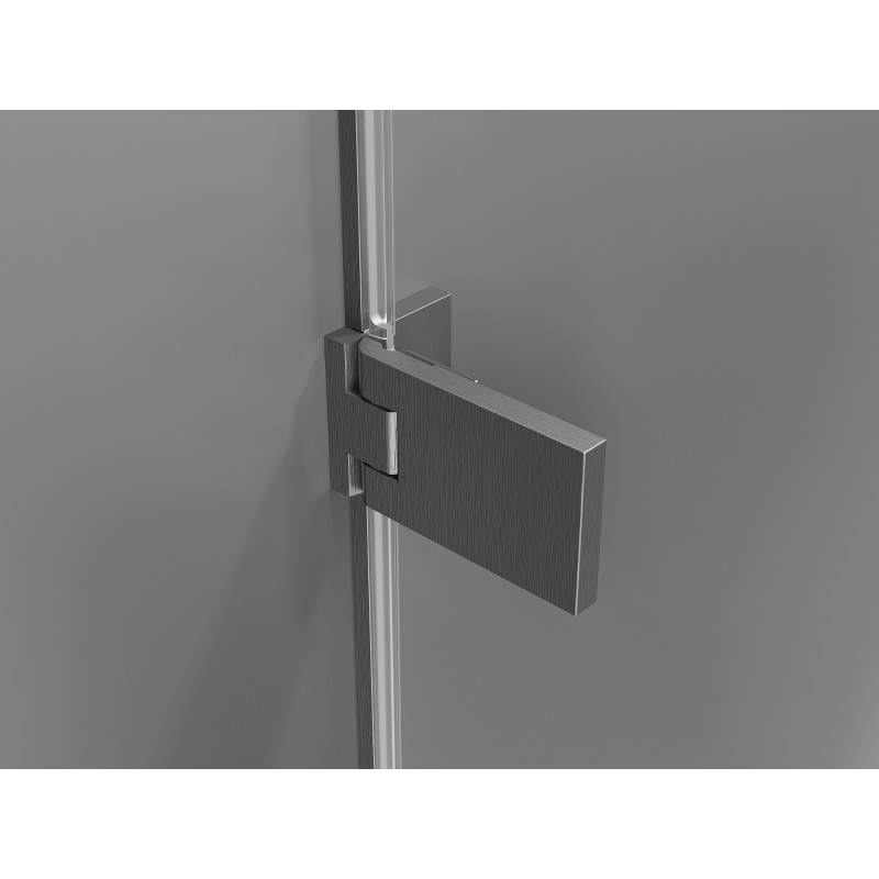 Mexen Lunar-F sklopiva lijeva tuš kabina 90 x 80 cm, transparentna, pištoljsko siva brušena - 836-090-080-66-00-L