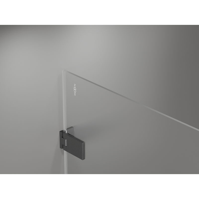Mexen Lunar-F Klappdusche links 100 x 80 cm, transparent, gebürstet Gun Gray - 836-100-080-66-00-L