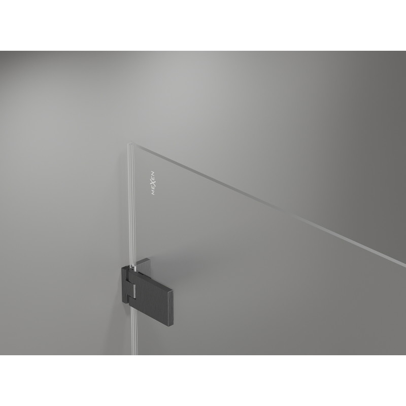 Mexen Lunar-F preklopna tuš kabina lijeva 95 x 90 cm, prozirna, četkana gun gray - 836-095-090-66-00-L