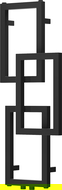 Mexen Grid decoratieve badkamerradiator 870 x 360 mm, 209 W, zwart - W215-0870-360-00-70