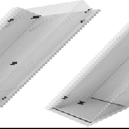 Mexen Lunar-F opvouwbare douchecabine links 80 x 70 cm, transparant, zwart - 836-080-070-70-00-L