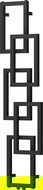 Mexen Grid dekorativer Badezimmerheizkörper 1360 x 390 mm, 349 W, schwarz - W215-1360-390-00-70