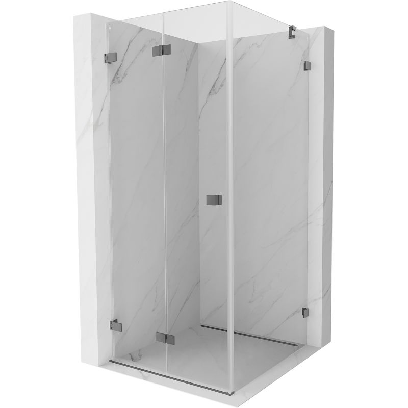 Mexen Lunar-F folding shower enclosure left 80 x 80 cm, transparent, gun metal - 836-080-080-95-00-L