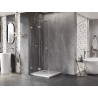 Mexen Lunar-F sklopiva ljeva tuš kabina 95 x 90 cm, prozirna, brušeni nikal - 836-095-090-97-00-L