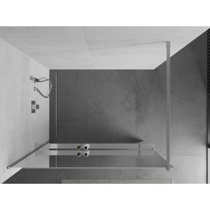Mexen Kioto+ panel de ducha con estante Walk-in 90 x 200 cm, espejo, cromo - 800-090-121-01-50