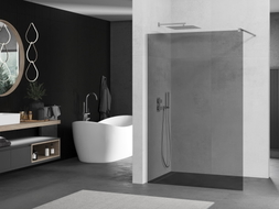 Mexen Kioto Walk-in Shower Wall 120 x 200 cm, Graphite 8 mm, Chrome - 800-120-101-01-40