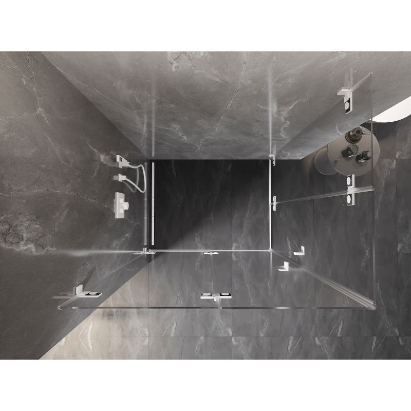 Mexen Lunar-F Duo cabina doccia pieghevole 95 x 90 cm, trasparente, bianca - 836-095L-090P-20-00