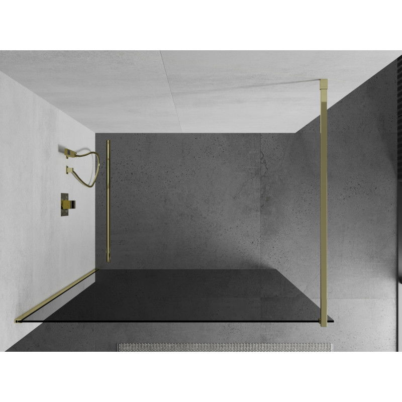 Mexen Kioto douchewand Walk-in 70 x 200 cm, grafiet 8 mm, goud - 800-070-101-50-40